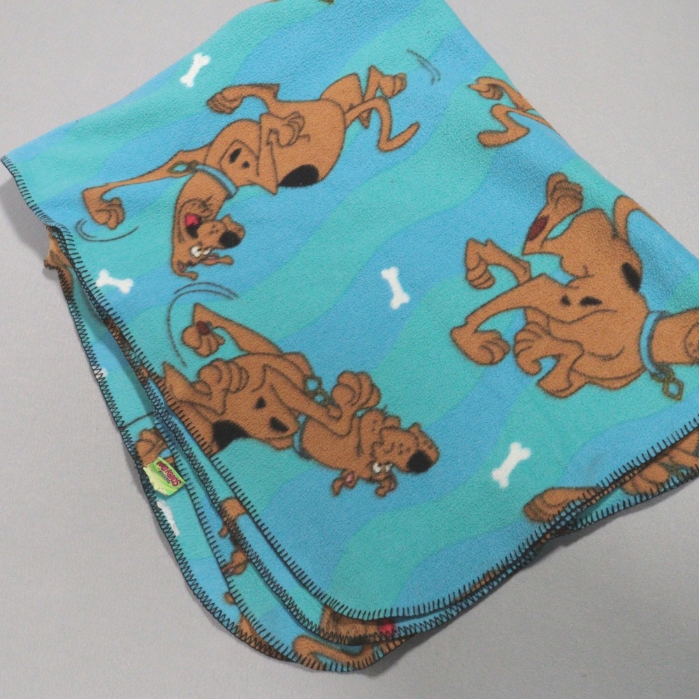 Vintage Scooby Doo Fleece Throw Blanket Cartoon Network Hanna-Barbera 58"x42"